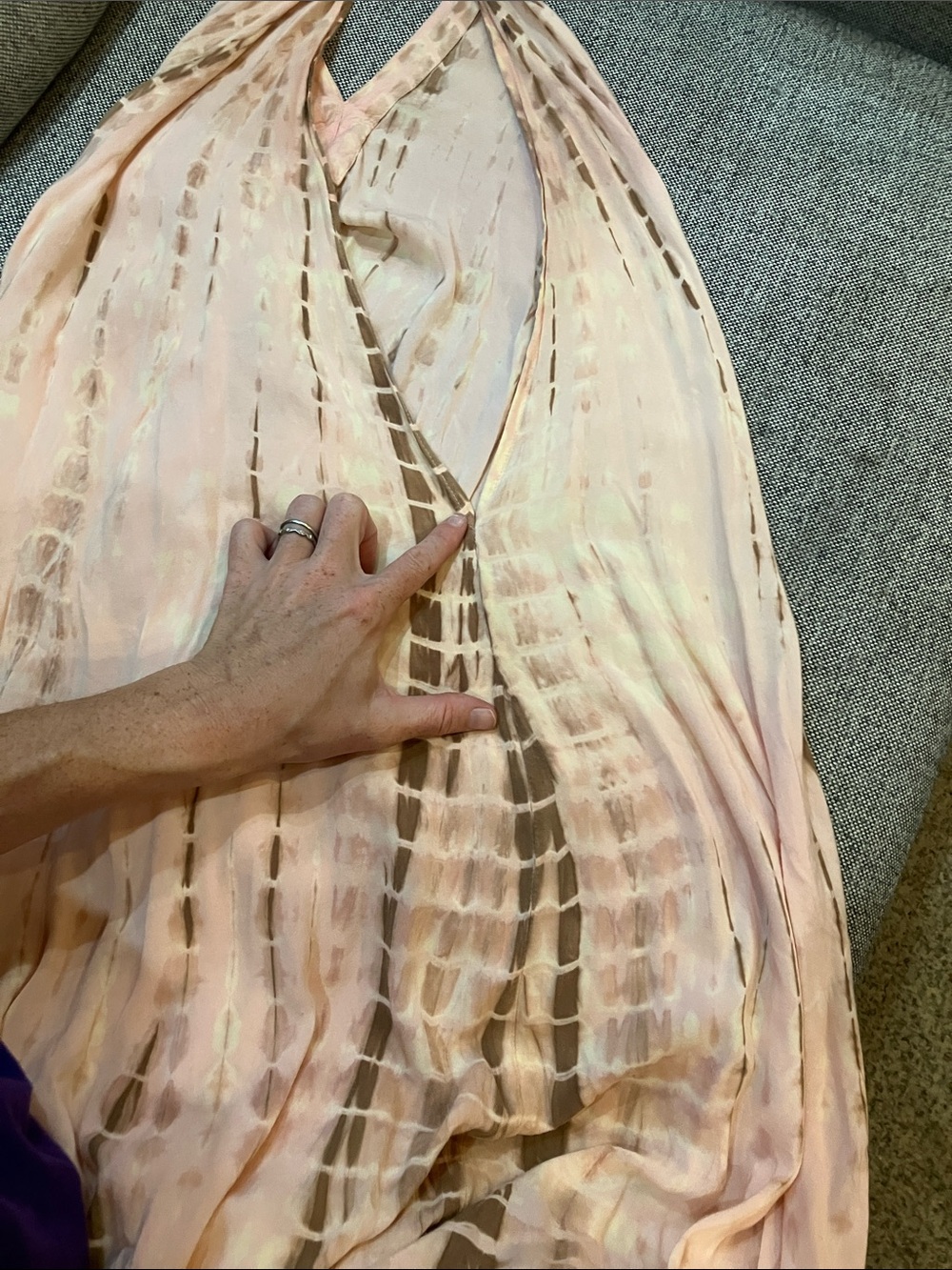 Peach Tie-Dye Maxi Dress - Picture 5 of 9